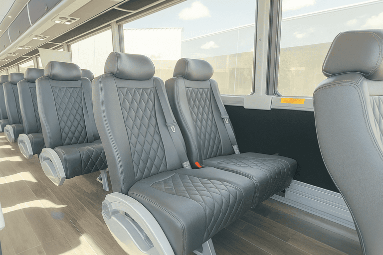 interior of Sanford Charter Bus charter bus